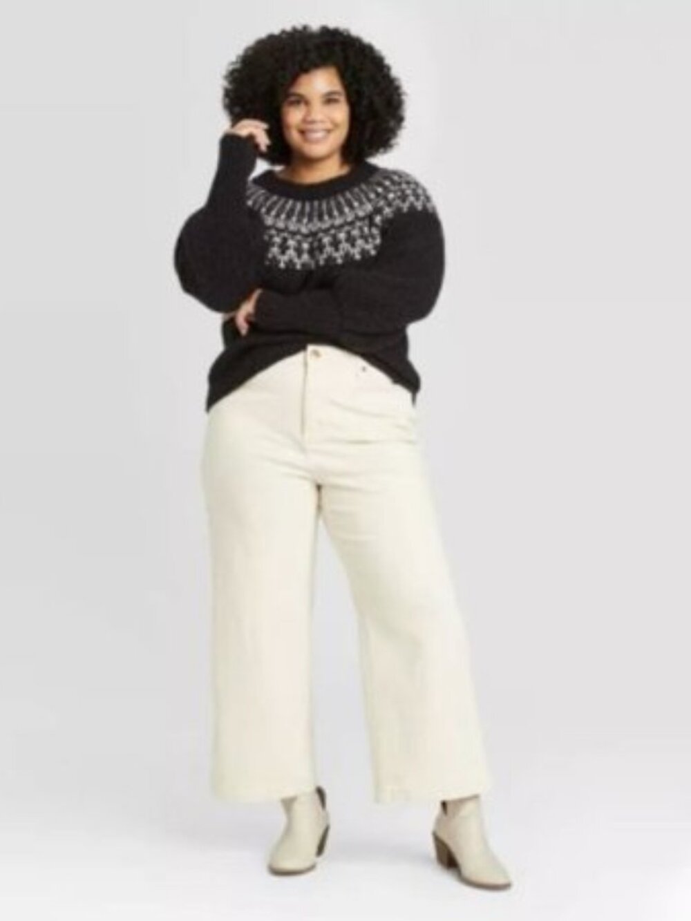 Universal Thread Wide Leg Crop Jeans, Cream, 14 NWT - Picture 2 of 2